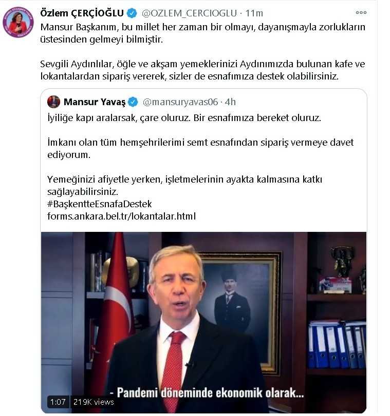 Başkan Çerçioğlu, Ankara Büyükşehir Belediye Başkanı Yavaş’ın çağrısına destek çıktı