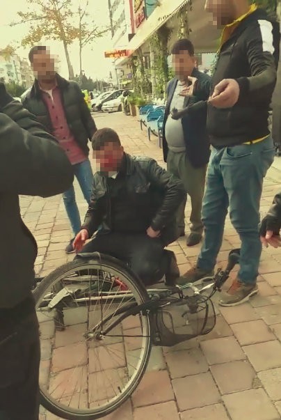 Meydan dayağı yiyen bisikletli taciz zanlısı tutuklandı