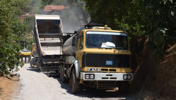 Alanya’da Orhan- Karamanlar yolu asfaltlanıyor