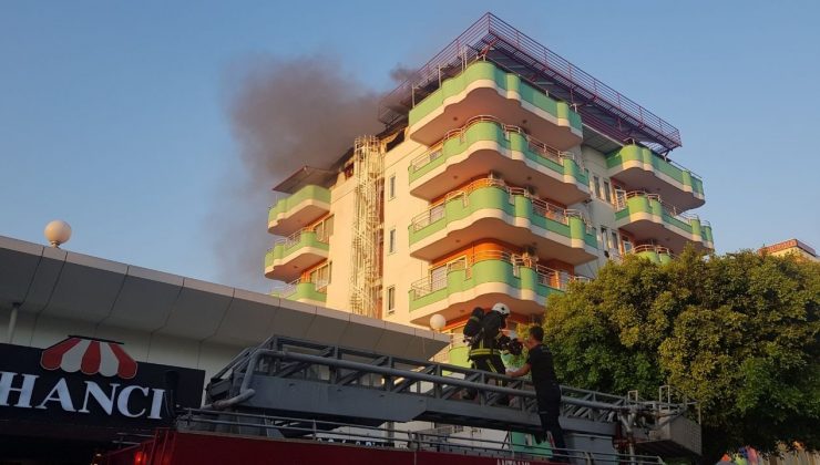 Alanya’da apart otel alev alev yandı