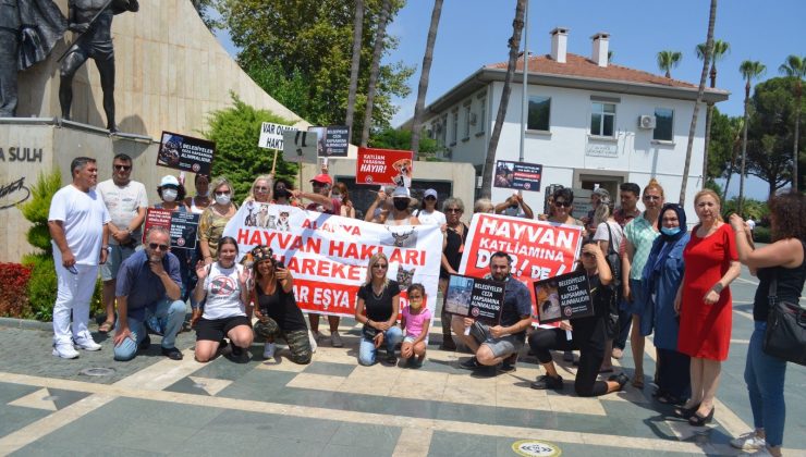Alanya Hayvan Hakları Hareketi üyelerinden protesto