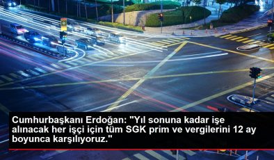 Erdoğan: ‘Yıl sonuna kadar işe alınacak her bir işçi için, asgari ücret üzerinden ödenmesi gereken tüm SGK primleri ve vergileri 12 ay boyunca…