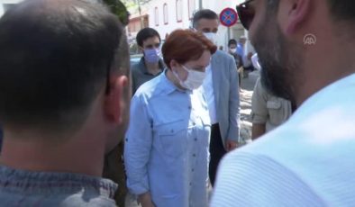 İYİ Parti Genel Başkanı Akşener, Marmaris’te yangınlardan etkilenen mahalleleri ziyaret etti (2)