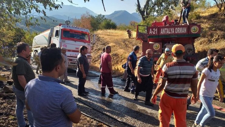 Alanya’da Şıhlar Mahallesi’ndeki yangını vatandaşın dikkati önledi