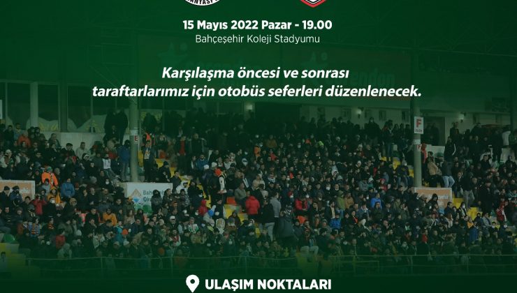 Alanyaspor, Gaziantep maçı için ücretsiz otobüs seferi