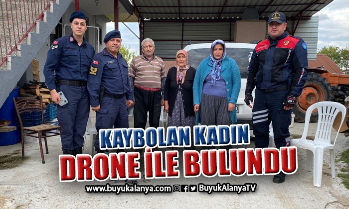 Zeytin toplarken kaybolan kadın jandarma drone ile bulundu