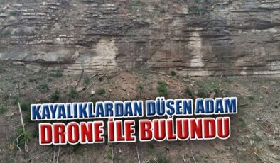 70 metrelik kayalıklardan düşen adamı jandarma drone ile buldu