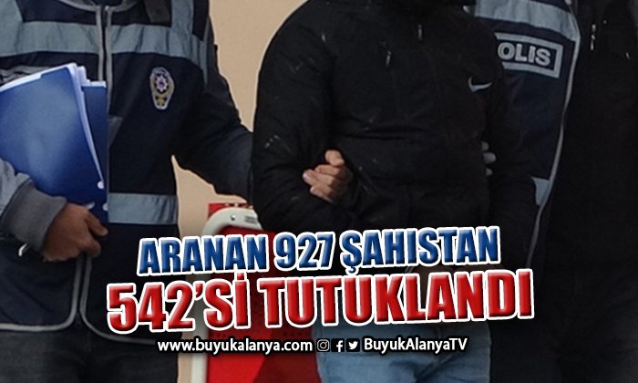 Çeşitli suçlardan aranan 542 şahıs tutuklandı