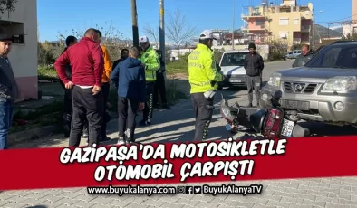 Gazipaşa’da motosikletle otomobil çarpıştı