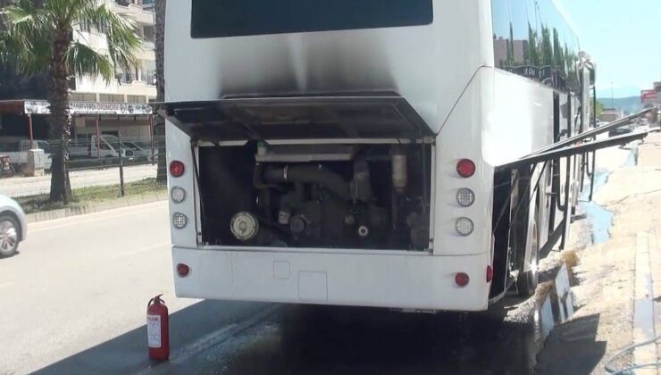 Tur otobüsünde korkutan yangın